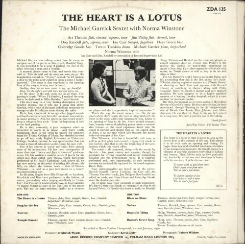 Michael Garrick The Heart Is A Lotus vinyl LP album (LP record) UK MDQLPTH538455
