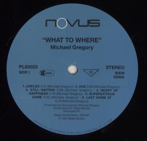Michael Gregory Jackson What To Where vinyl LP album (LP record) German Q0CLPWH856086