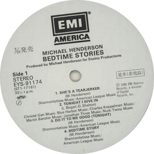 Michael Henderson Bedtime Stories - White label + Obi vinyl LP album (LP record) Japanese HE5LPBE655530
