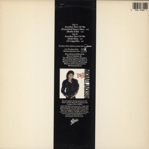 Michael Jackson Another Part Of Me - P/S 12" vinyl single (12 inch record / Maxi-single) US M-J12AN491472