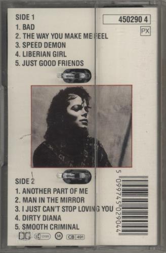Michael Jackson Bad cassette album UK M-JCLBA710747