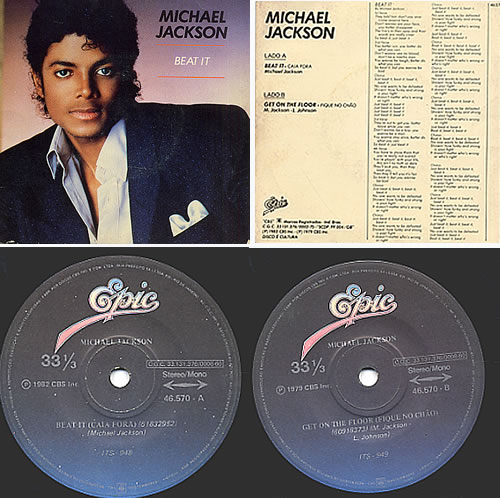 Michael Jackson Beat It 7" vinyl single (7 inch record / 45) Brazilian M-J07BE234991