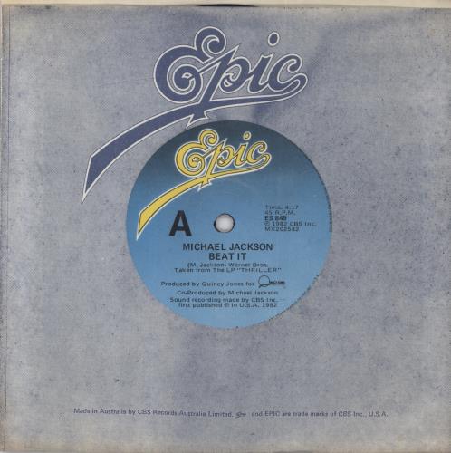 Michael Jackson Beat It 7" vinyl single (7 inch record / 45) Australian M-J07BE36920