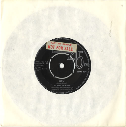 Michael Jackson Ben - Factory Sample 7" vinyl single (7 inch record / 45) German M-J07BE602222