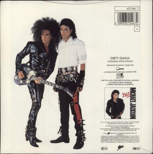 Michael Jackson Dirty Diana 7" vinyl single (7 inch record / 45) UK M-J07DI39526