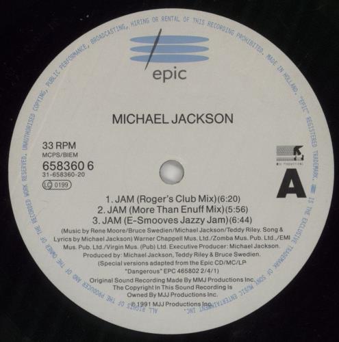 Michael Jackson Jam 12" vinyl single (12 inch record / Maxi-single) UK M-J12JA692175