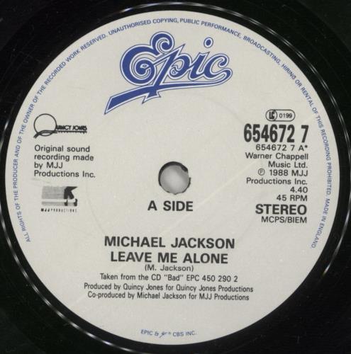 Michael Jackson Leave Me Alone 7" vinyl single (7 inch record / 45) UK M-J07LE33900