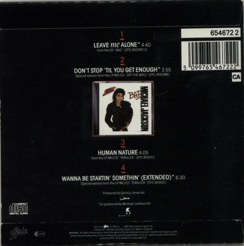 Michael Jackson Leave Me Alone CD single (CD5 / 5") UK M-JC5LE09021