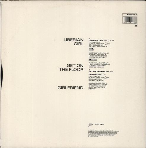 Michael Jackson Liberian Girl - EX 12" vinyl single (12 inch record / Maxi-single) UK M-J12LI33451