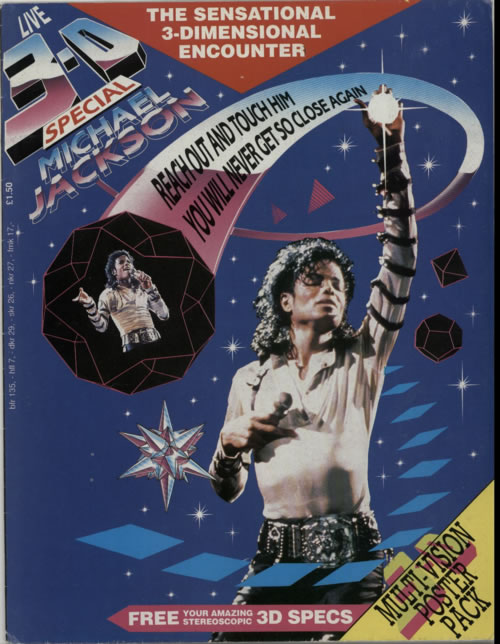 Michael Jackson Pop In 3-D Michael Jackson Live + Live 3-D Special magazine UK M-JMAPO621434