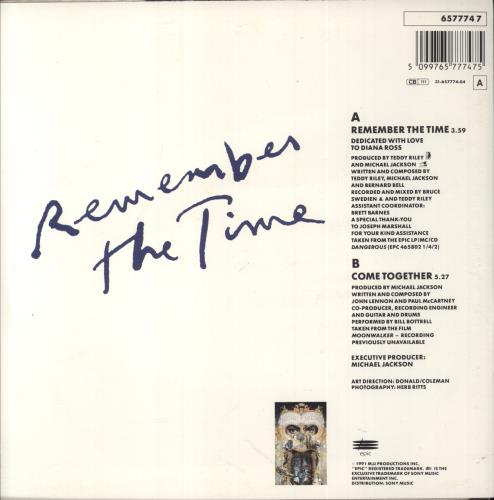 Michael Jackson Remember The Time + Sleeve 7" vinyl single (7 inch record / 45) UK M-J07RE695285