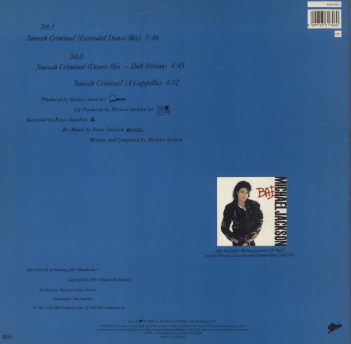 Michael Jackson Smooth Criminal - Calendar - EX 12" vinyl single (12 inch record / Maxi-single) UK M-J12SM613023
