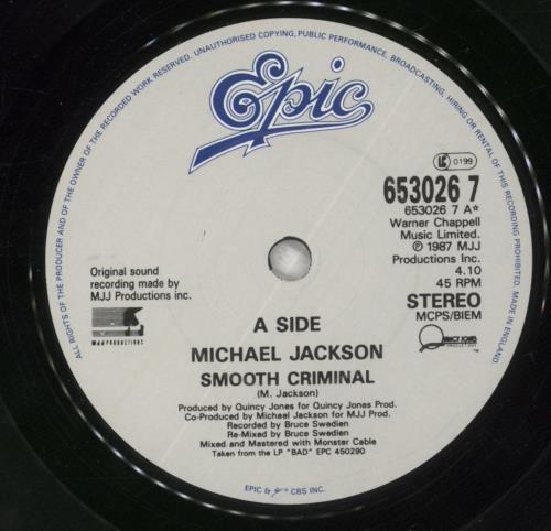 Michael Jackson Smooth Criminal 7" single box set UK M-J7XSM05271