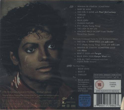 Michael Jackson Thriller - 25th Anniversary Edition [Michael Cover] 2-disc CD/DVD set UK M-J2DTH427065