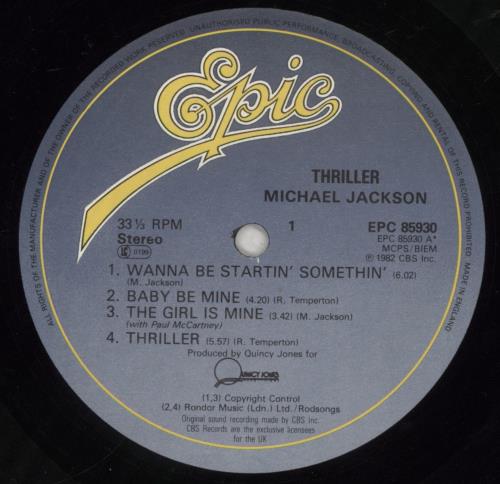 Michael Jackson Thriller - 2nd vinyl LP album (LP record) UK M-JLPTH764176