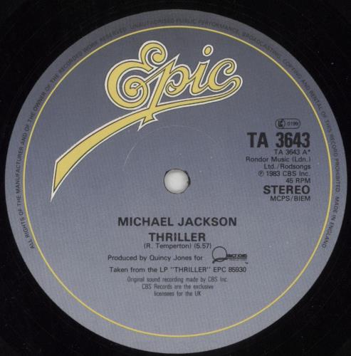 Michael Jackson Thriller 12" vinyl single (12 inch record / Maxi-single) UK M-J12TH10573