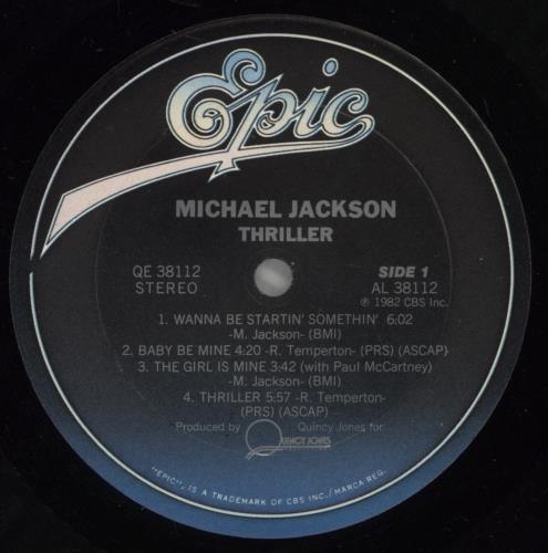 Michael Jackson Thriller vinyl LP album (LP record) US M-JLPTH503815