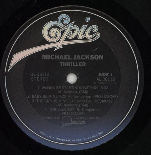 Michael Jackson Thriller vinyl LP album (LP record) US M-JLPTH620479