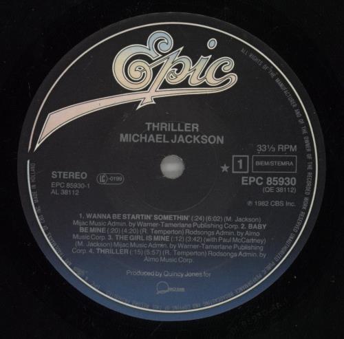 Michael Jackson Thriller vinyl LP album (LP record) Dutch M-JLPTH779934