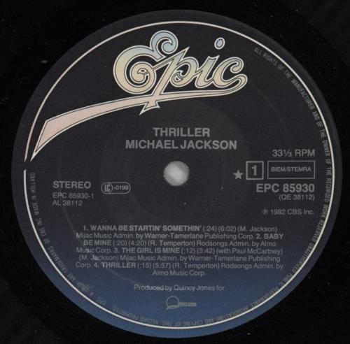 Michael Jackson Thriller vinyl LP album (LP record) Dutch M-JLPTH865922