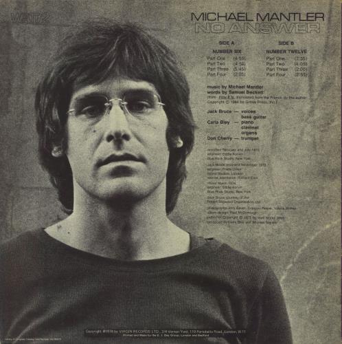 Michael Mantler No Answer vinyl LP album (LP record) UK NQLLPNO704648