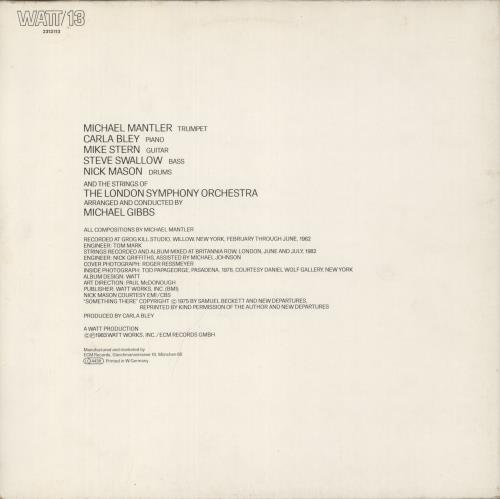 Michael Mantler Something There vinyl LP album (LP record) German NQLLPSO633456