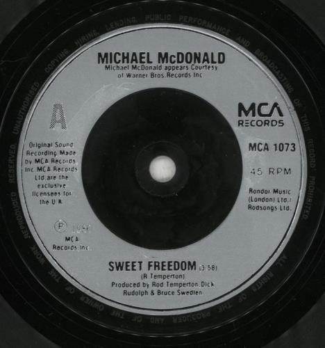 Michael McDonald Sweet Freedom 7" vinyl single (7 inch record / 45) UK MIM07SW321254