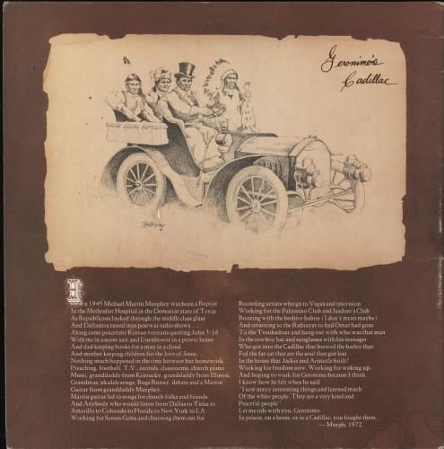 Michael Murphey Geronimo's Cadillac vinyl LP album (LP record) US N8ILPGE719914