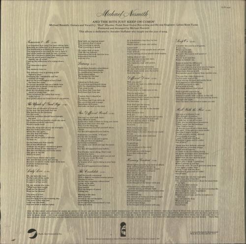 Michael Nesmith And The Hits Just Keep On Comin' vinyl LP album (LP record) UK NSMLPAN439780