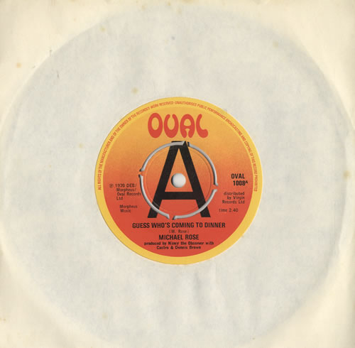 Michael Rose Guess Who's Coming To Dinner 7" vinyl single (7 inch record / 45) UK MJV07GU451280