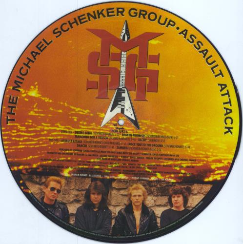 Michael Schenker Group Assault Attack picture disc LP (vinyl picture disc album) UK MSGPDAS00979