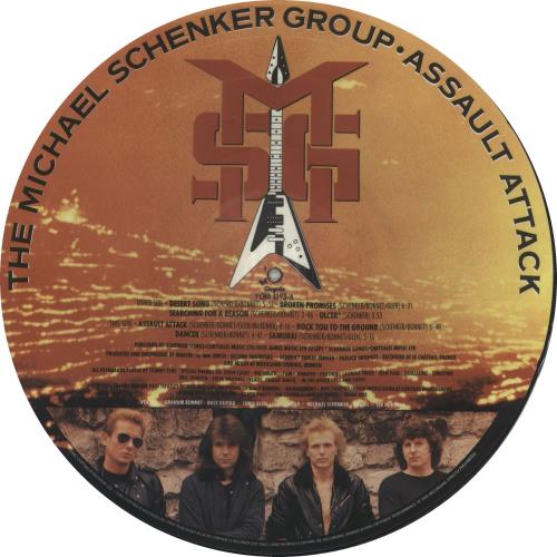 Michael Schenker Group Assault Attack picture disc LP (vinyl picture disc album) UK MSGPDAS00979