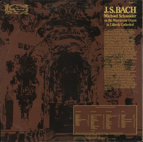 Michael Schneider J.S. Bach vinyl LP album (LP record) UK 3YDLPJS672440