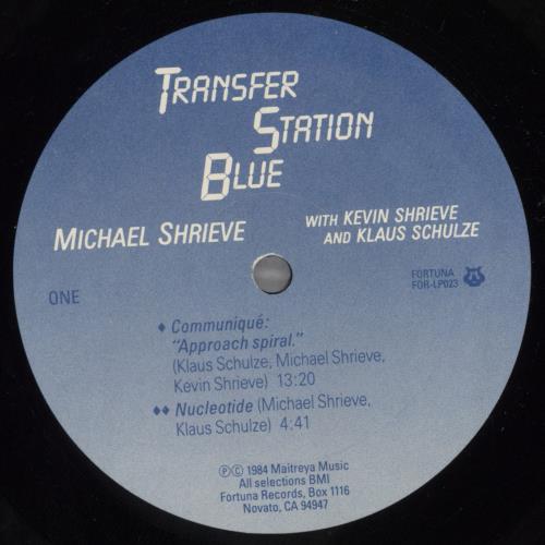 Michael Shrieve Transfer Station Blue vinyl LP album (LP record) US NN7LPTR823944