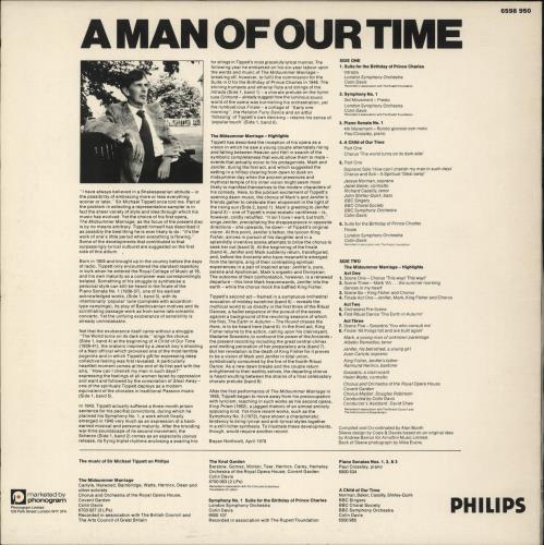 Michael Tippett A Man Of Our Time vinyl LP album (LP record) UK T92LPAM874973
