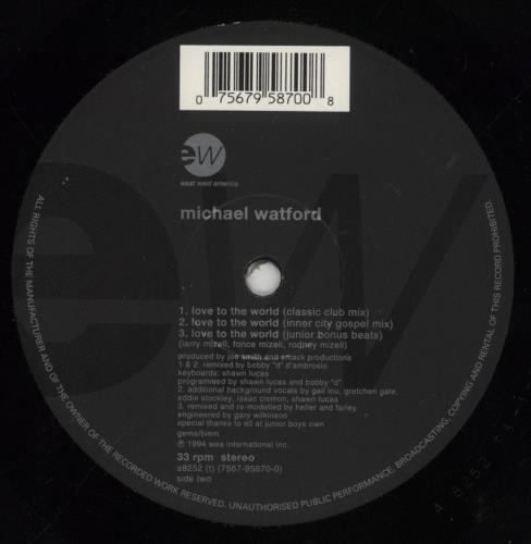 Michael Watford Love To The World 12" vinyl single (12 inch record / Maxi-single) UK 7QE12LO855026