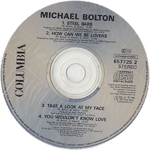 Michael Bolton Steel Bars UK CD single (CD5 / 5") (39122)