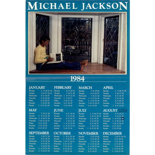 Michael Jackson Thriller Calendar Poster Uk 12 Vinyl Single 12