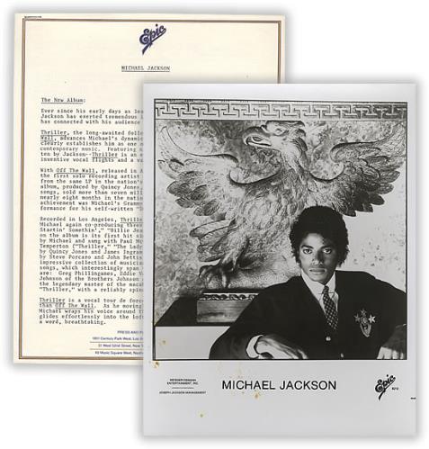 Michael Jackson Thriller Us Promo Media Press Pack 2497 Press Pack Michael Jackson Thriller Us Promo Media Press Pack 2497 Press Pack