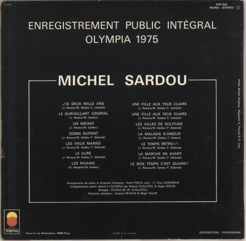 Michel Sardou Olympia 75 vinyl LP album (LP record) French M3SLPOL696079