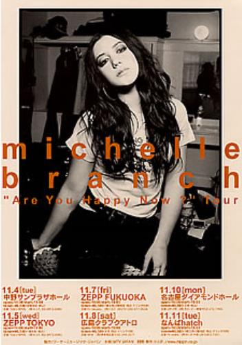 Michelle Branch Are You Happy Now? Tour handbill Japanese MIBHBAR262812