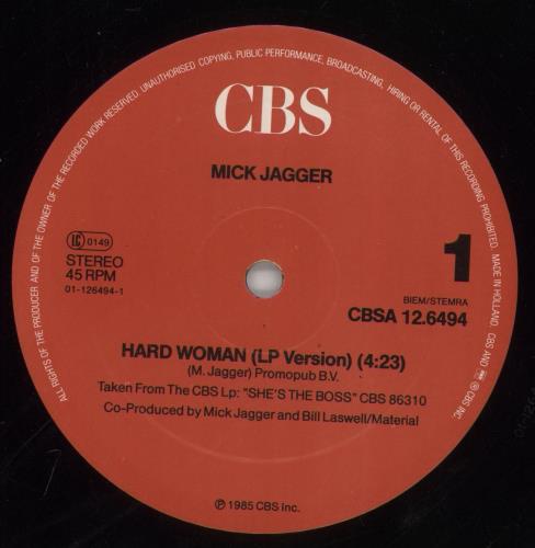 Mick Jagger Hard Woman - EX 12" vinyl single (12 inch record / Maxi-single) Dutch MKJ12HA860883