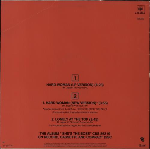Mick Jagger Hard Woman - EX 12" vinyl single (12 inch record / Maxi-single) Dutch MKJ12HA860883