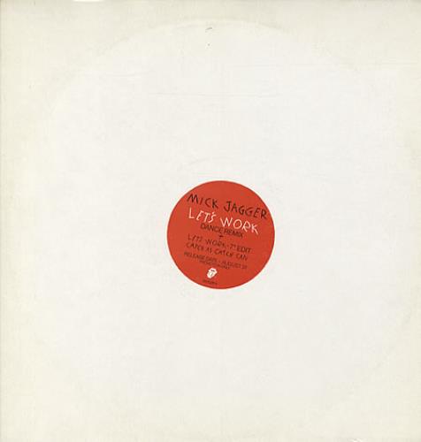 Mick Jagger Let's Work - White Label 12" vinyl single (12 inch record / Maxi-single) UK MKJ12LE330712