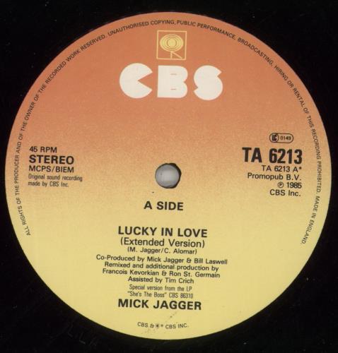 Mick Jagger Lucky In Love 12" vinyl single (12 inch record / Maxi-single) UK MKJ12LU37795
