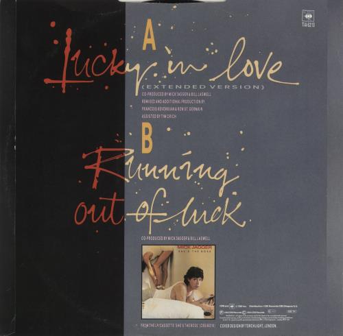 Mick Jagger Lucky In Love 12" vinyl single (12 inch record / Maxi-single) UK MKJ12LU37795