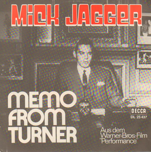 Mick Jagger Memo From Turner 7" vinyl single (7 inch record / 45) German MKJ07ME75290