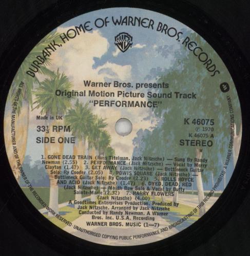 Mick Jagger Performance - Burbank Label vinyl LP album (LP record) UK MKJLPPE79951