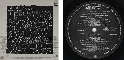Mick Jagger Primitive Cool vinyl LP album (LP record) Mexican MKJLPPR101845