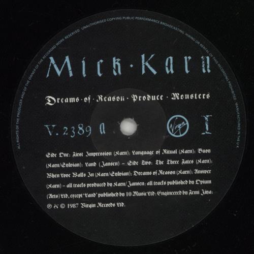Mick Karn Dreams Of Reason Produce Monsters vinyl LP album (LP record) UK M-KLPDR111175